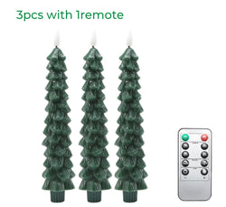 Real Wax Christmas Tree Led Flickering Taper Flameless Candles