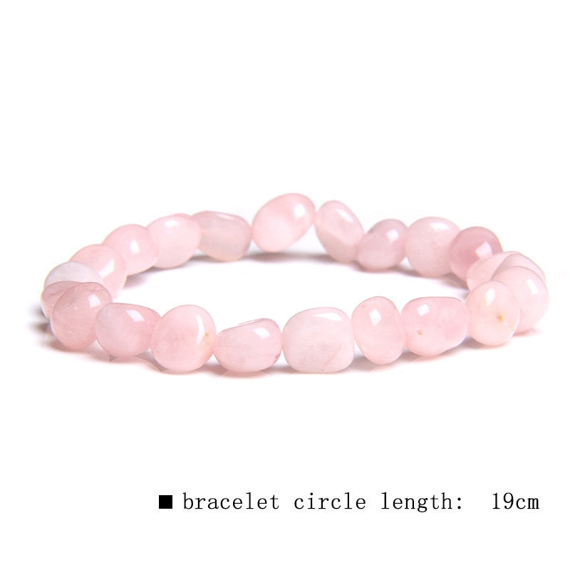 Trendy Rose Quartzs Bracelet Pink Crystal Beads Bracelets