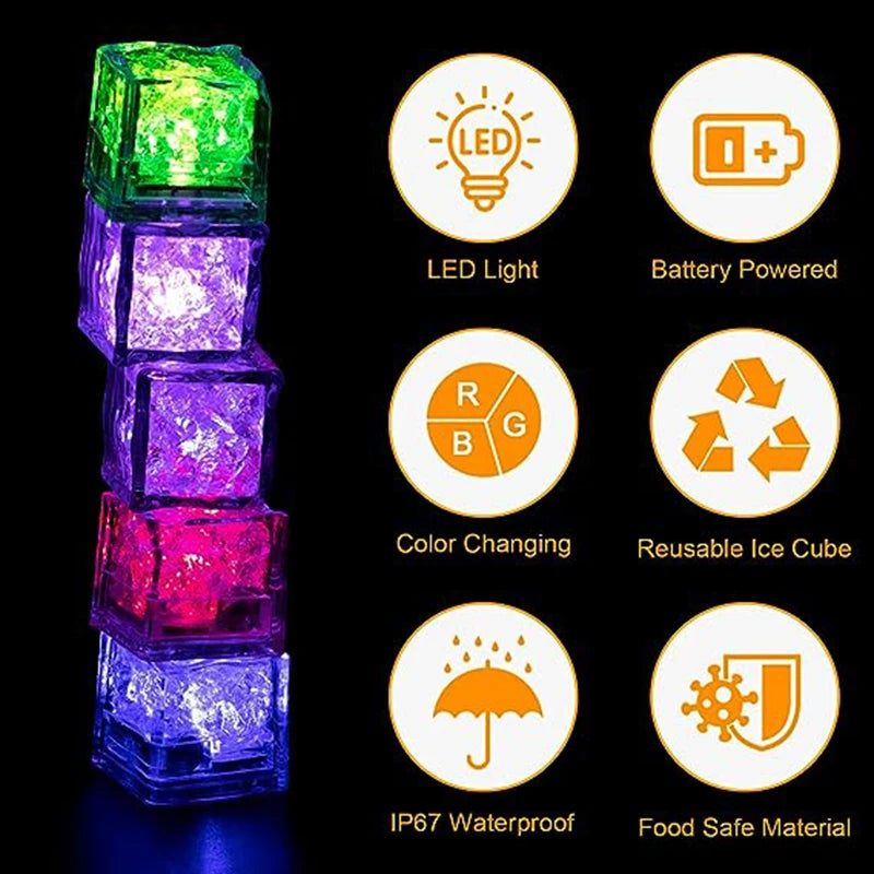 Waterproof Led Ice Cube Drinking Party Wine Decoration