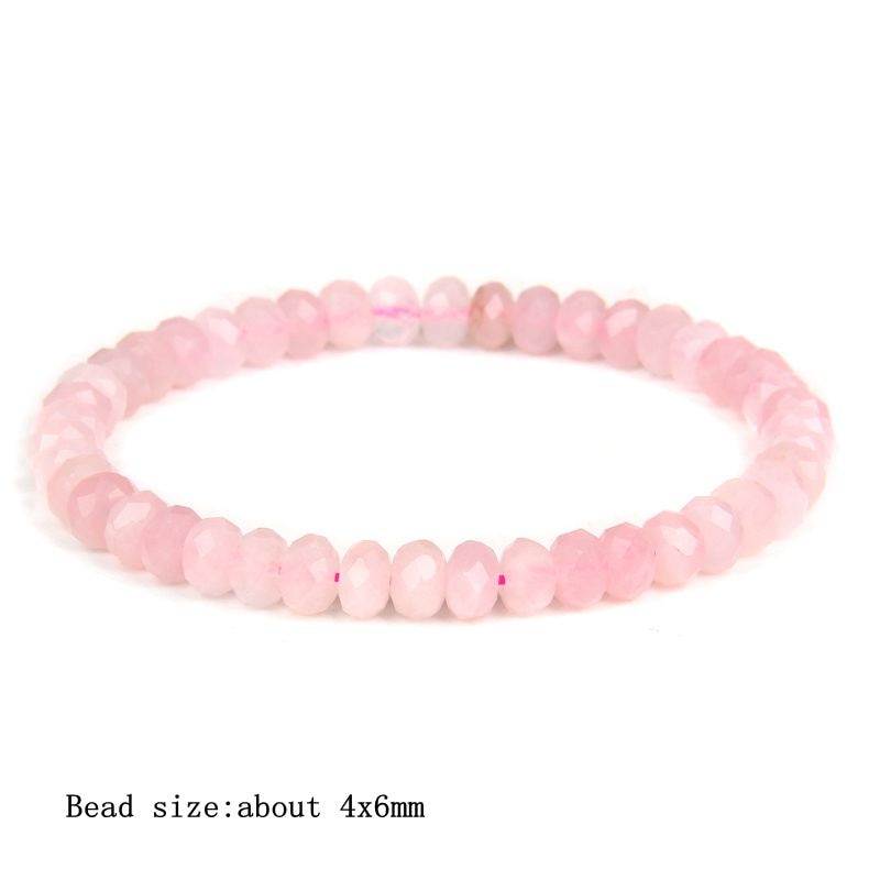 Trendy Rose Quartzs Bracelet Pink Crystal Beads Bracelets