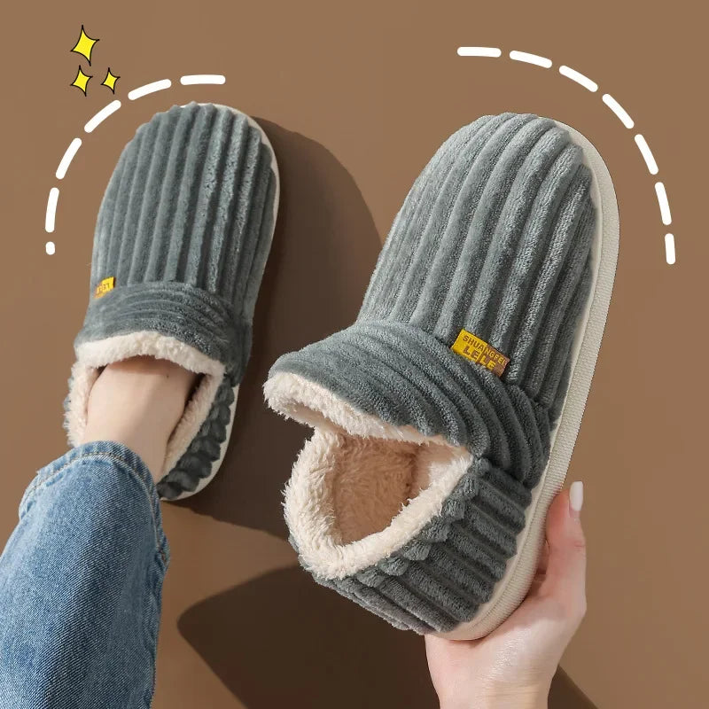 Furry Winter Slippers for Women & Men – Plush, Warm, Cozy Indoor Slides