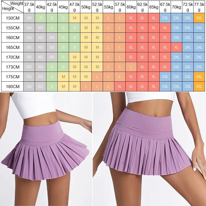 Women's Pleated Tennis Skirt with Built-In Shorts – Sporty & Stylish