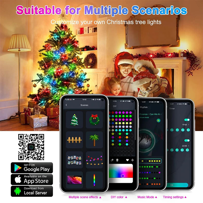 Christmas Tree RGB Lights Smart Bluetooth Control