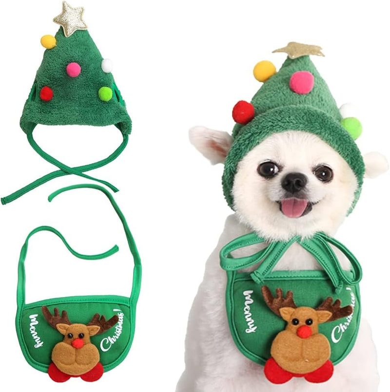 Adorable Pet Christmas Tree Pom-Pom Hat