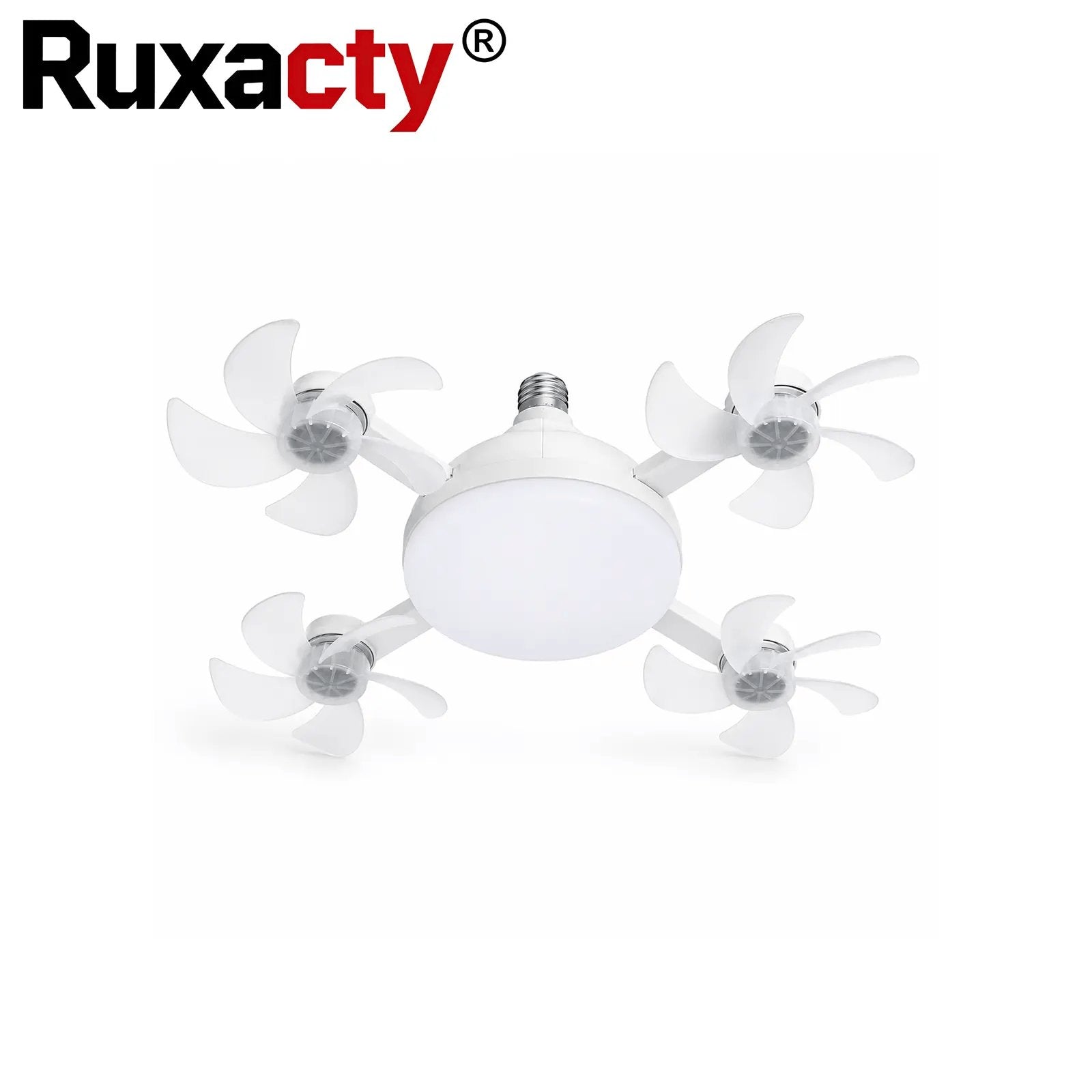Rachymack 1 Pc Ruxacty Screw in Ceiling Fan Light with Remote Control 19.7 Inch Foldable LED Socket Fan Light E26 Medium Base Ceiling Fan with 4 Fan Blades Quiet Airflow Bright Lighting Easy Installation for Bedroom Kitchen Garage Office and Dorm