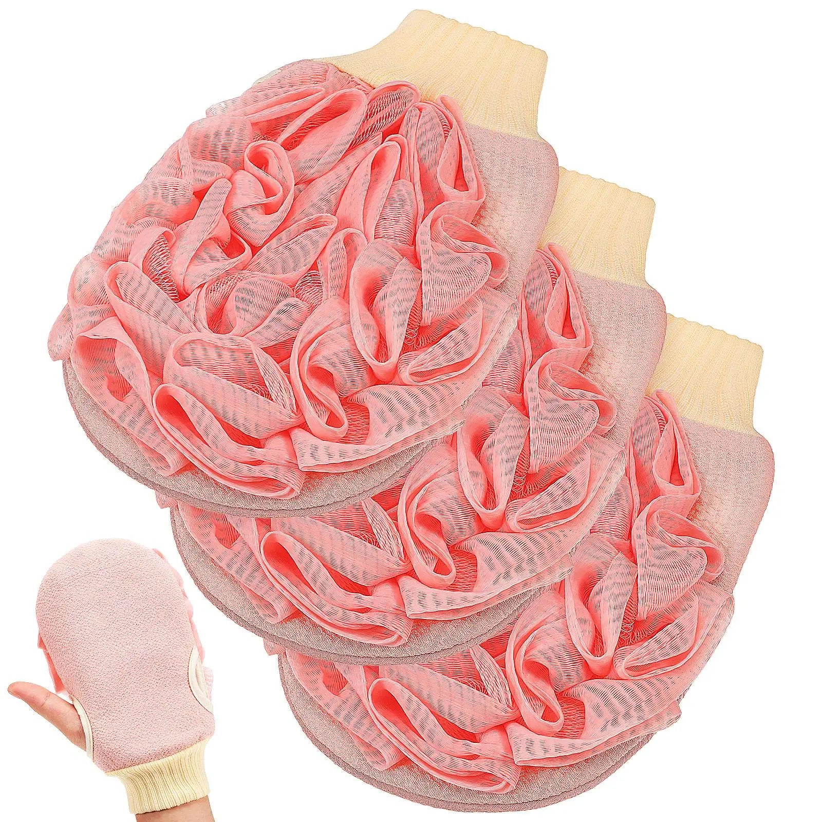 Rachymack 3-Piece Exfoliating Bath Glove Set