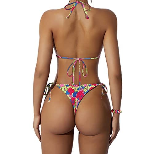Rachymack 4-6 / 25 Flower Women String Triangle Bikini Sets