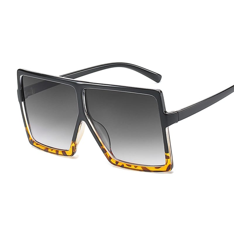 Rachymack Black Leopard Gray Big Frame Sun Glasses Female Vintage Retro Unisex Oculos Feminino