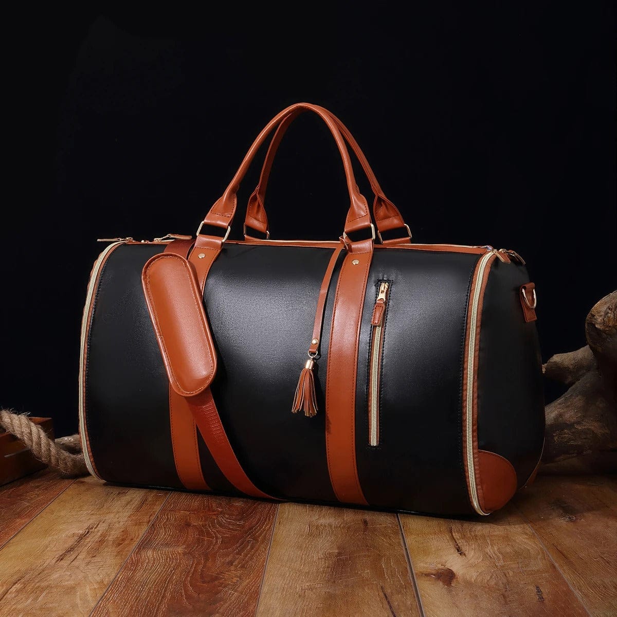 Rachymack Black The Overpacker - 🧳 Spacious, Foldable Travel Duffel Bag  🌈✈️