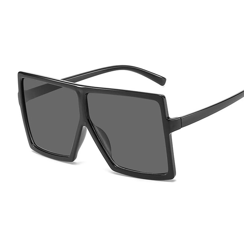 Rachymack Bright Black Big Frame Sun Glasses Female Vintage Retro Unisex Oculos Feminino
