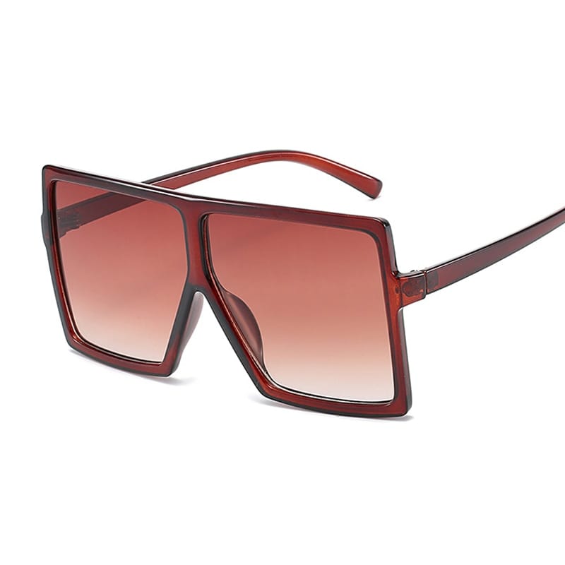 Rachymack Dark Brown Big Frame Sun Glasses Female Vintage Retro Unisex Oculos Feminino