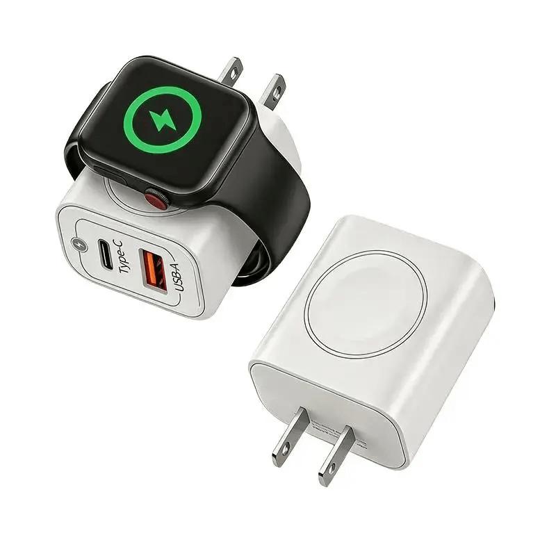 Rachymack Default 3-In-1Magnetic Wireless Cordless PD USB-C Wall Charger Block - 20W Fast Charging, Compatible with Iwatch Ultra/9/8/7/6, Iphone 17/17 Pro/16/16 Pro/15 Series, Electronic Cellphone, Apple Watch Seires