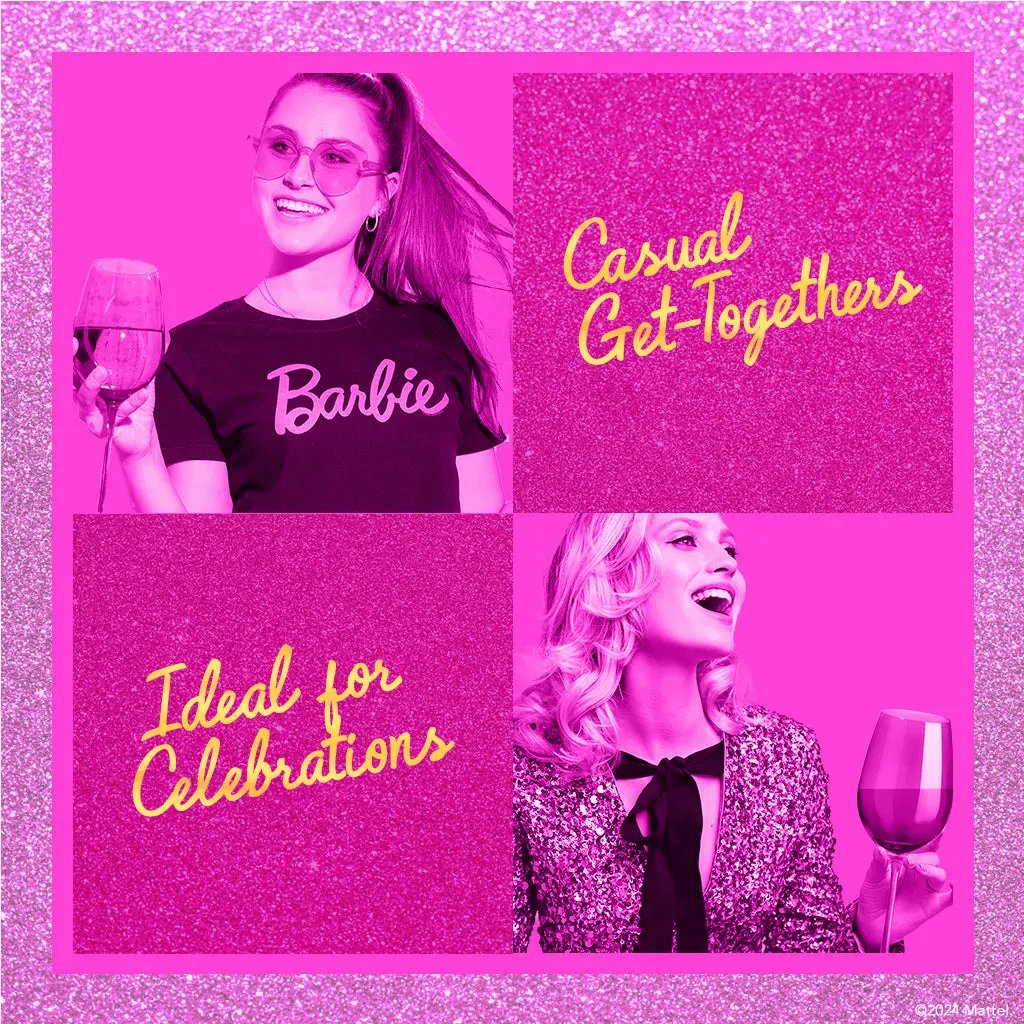 Rachymack Default Barbie™ X Dragon Glassware® Wine Glasses Drinkware Set