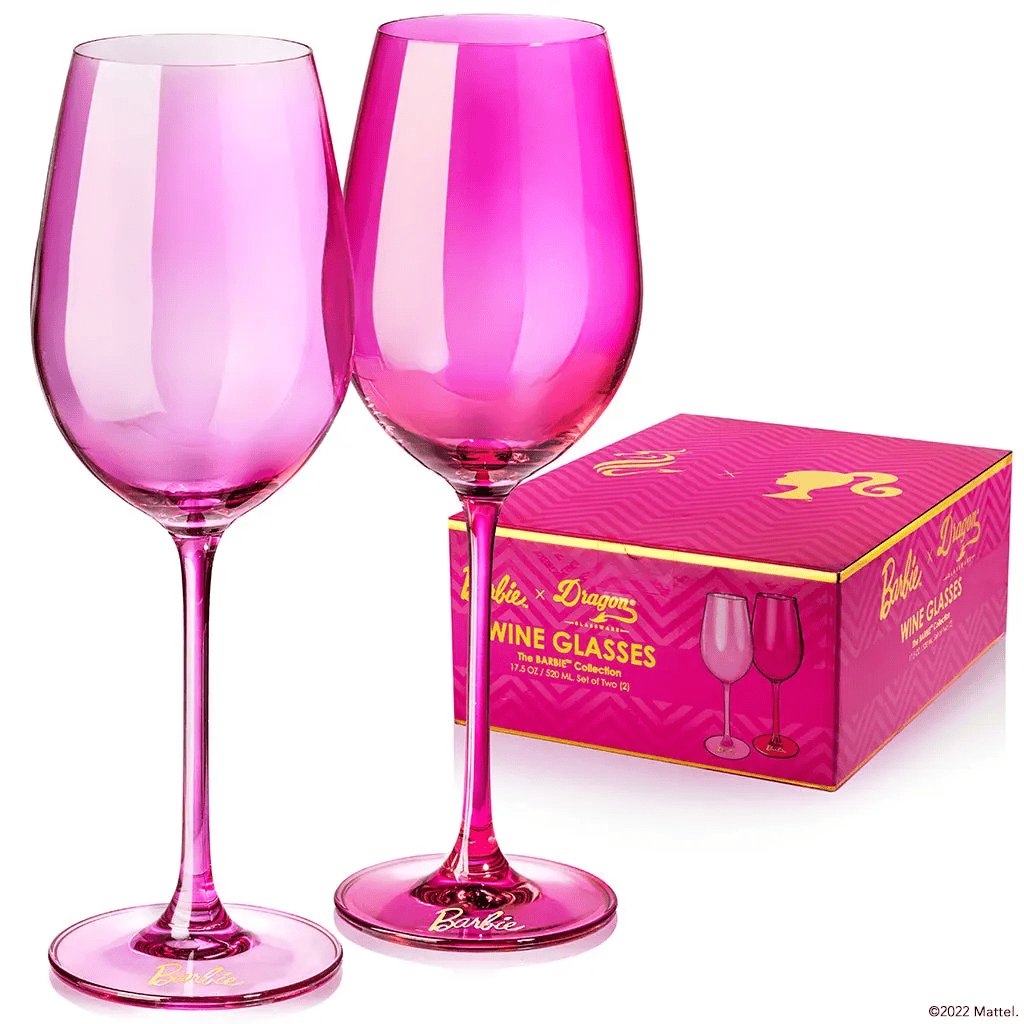 Rachymack Default Barbie™ X Dragon Glassware® Wine Glasses Drinkware Set