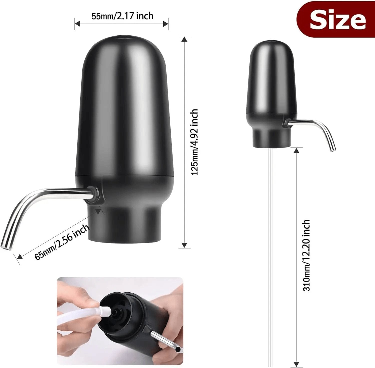 Rachymack Electric Wine Aerator Wine Pump Dispenser for Wine Bottles Elegant Stainless Steel Design, Rechargeable Gift for Wine Lovers