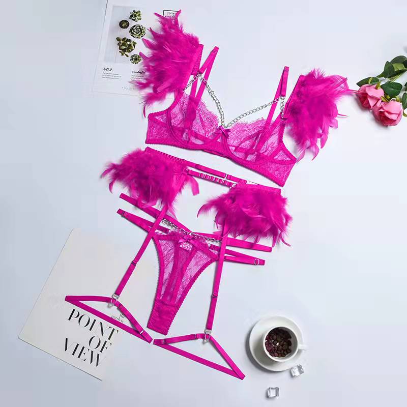 Rachymack Fuchsia / S Lingerie Set Woman 3 Pieces