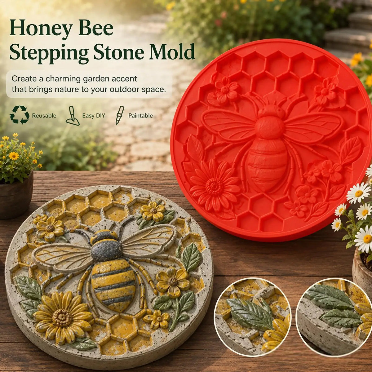 Rachymack Garden Molds Reusable Stepping Stone Mold