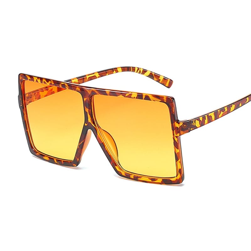 Rachymack Leopard Orange Big Frame Sun Glasses Female Vintage Retro Unisex Oculos Feminino