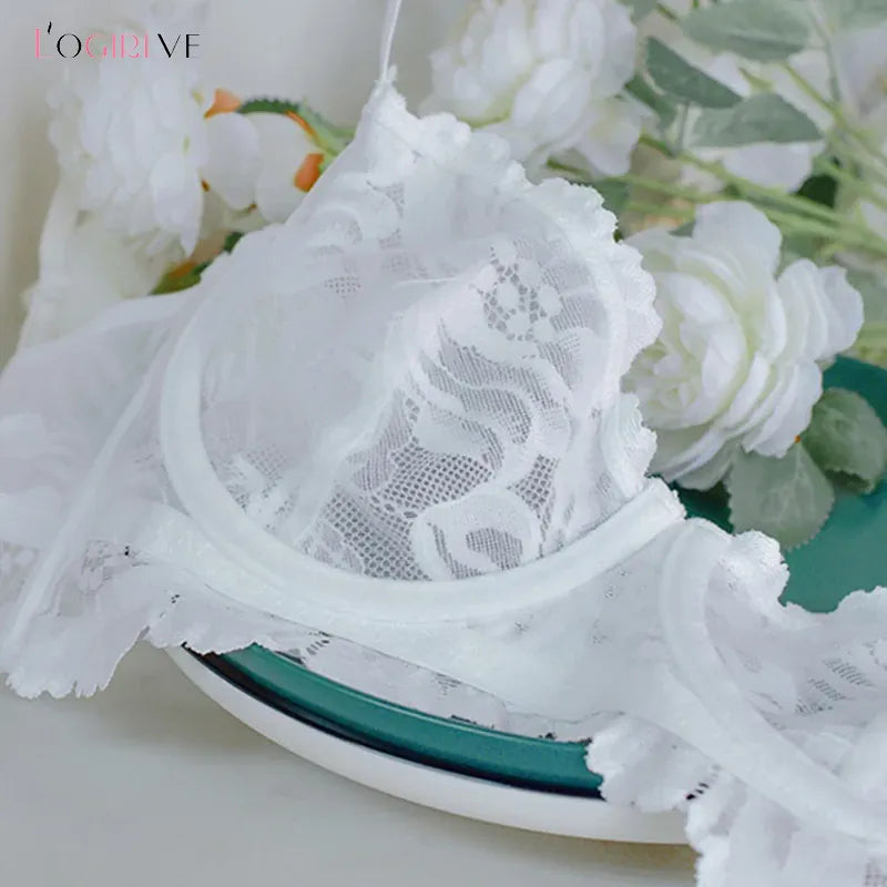 Rachymack Logirlve Top High Quality Bra Set Lingerie Push Up Brassiere Lace Embroidery Underwear Set Ultra-thin Cup For Women underwear