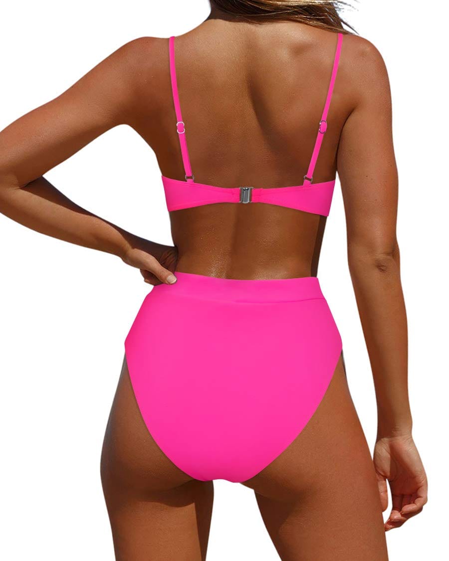 Rachymack Medium / Hot Pink Sexy Push up Bikini Sets