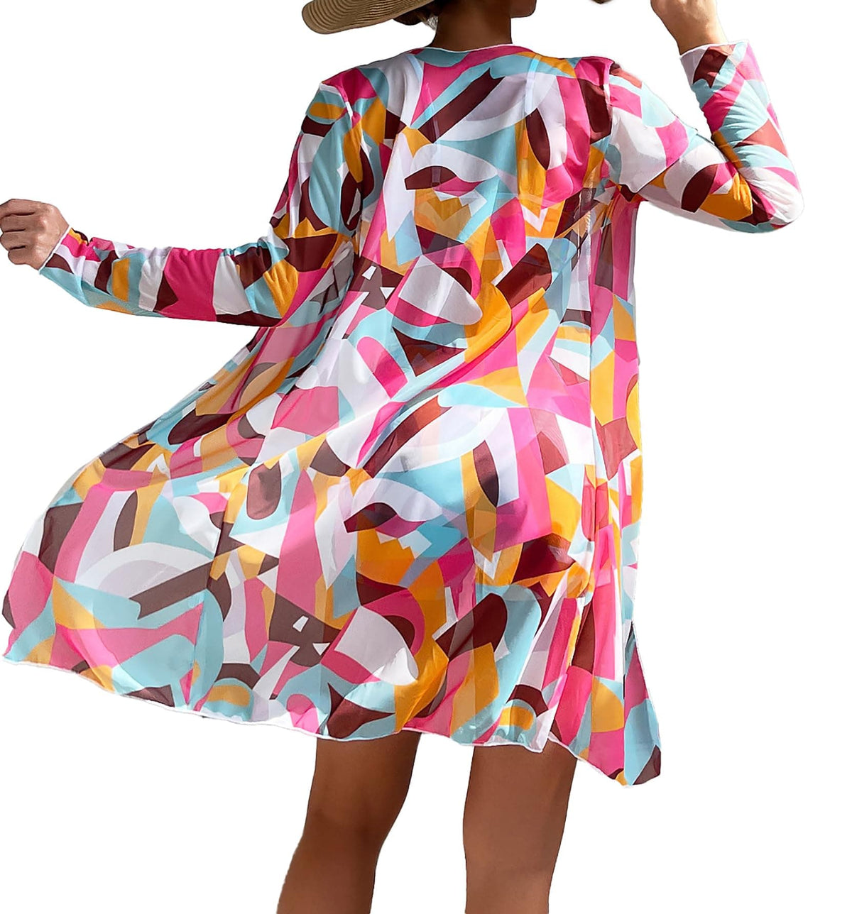 Rachymack Medium / Pink Women's Swimsuit Printed Ruched Long Sleeve