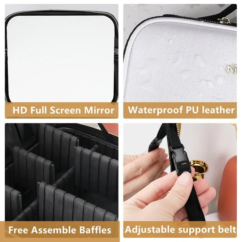 Rachymack New LED Lighted Cosmetic Case with Mirror