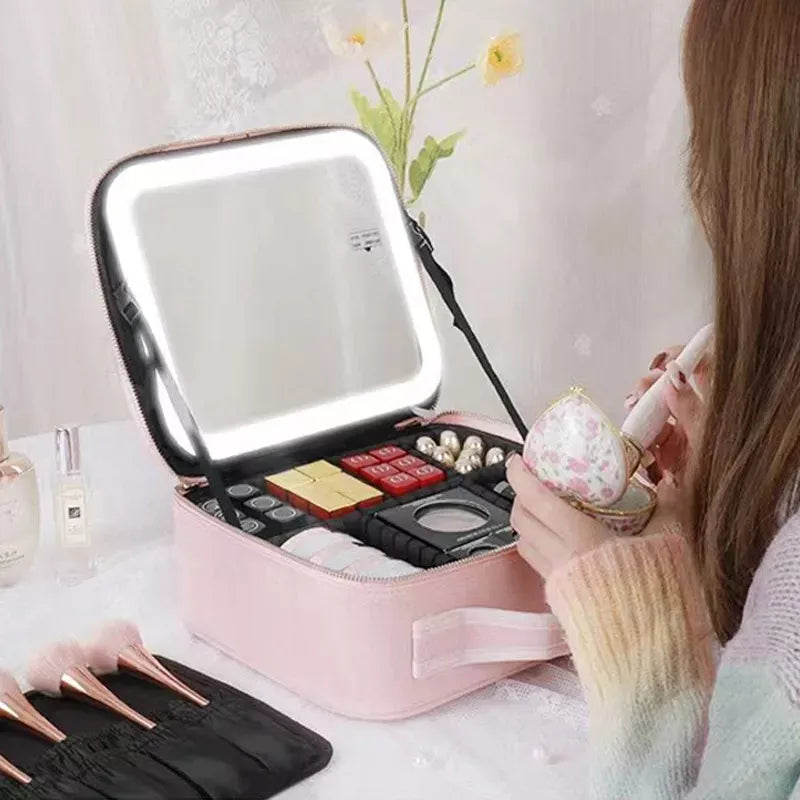 Rachymack New LED Lighted Cosmetic Case with Mirror