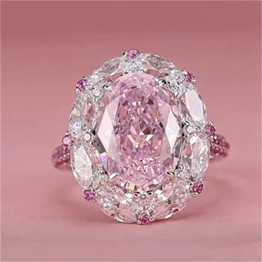 Rachymack Pink / 10 Pink Zircon Oval Women’s Ring