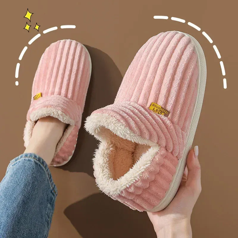 Rachymack Pink / 44-45 Furry Winter Slippers for Women & Men – Plush, Warm, Cozy Indoor Slides
