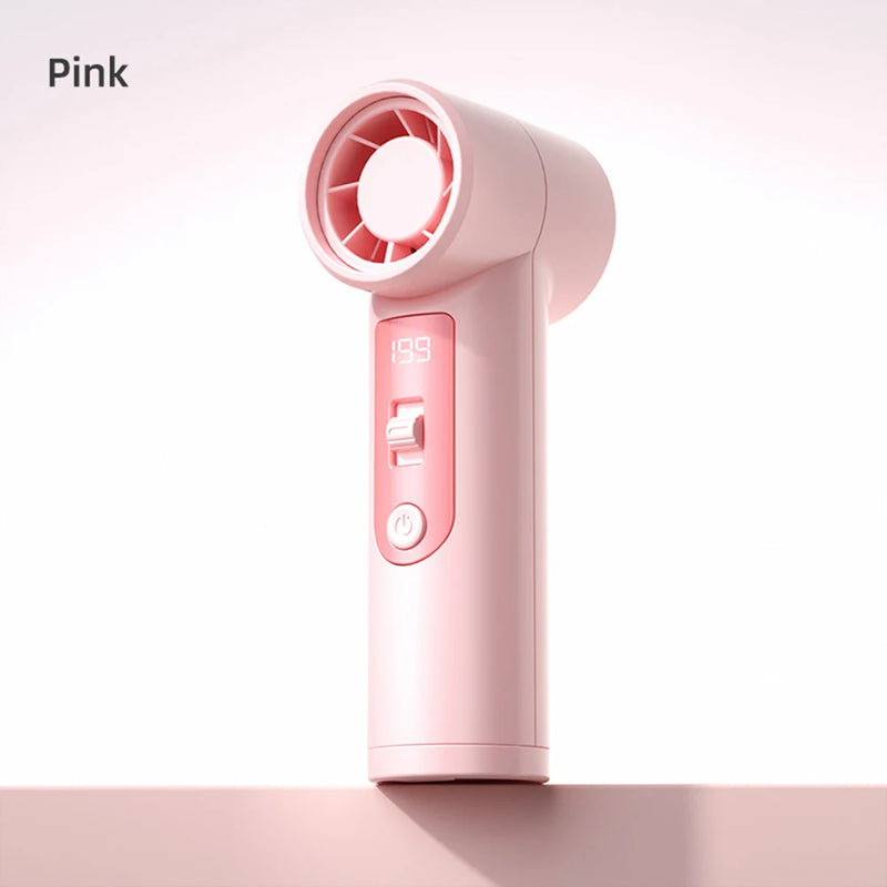 Rachymack Pink Portable Rechargeable 199-Speed Handheld Fan