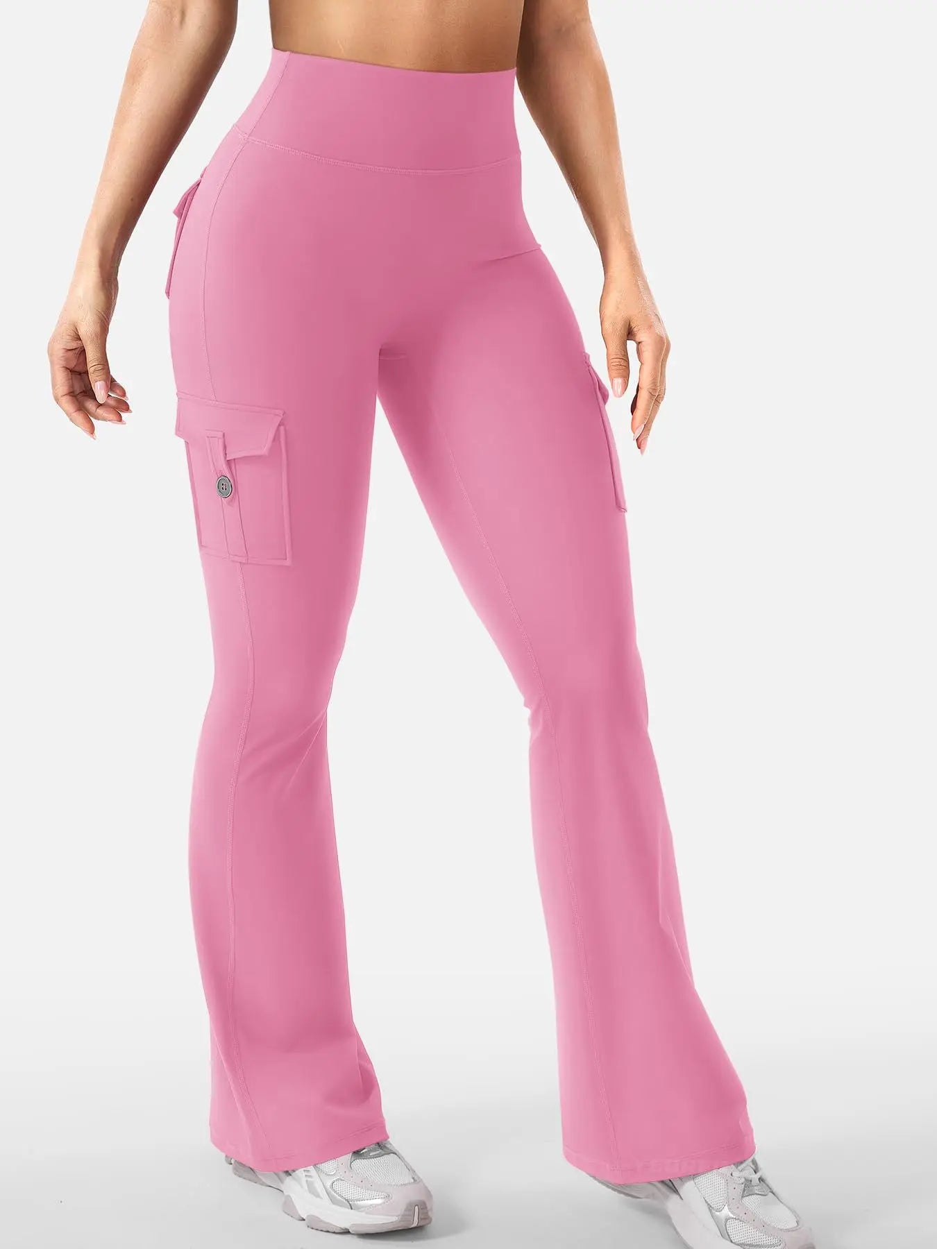 Rachymack Pink / S Women Workout Flare Leggings with Pockets