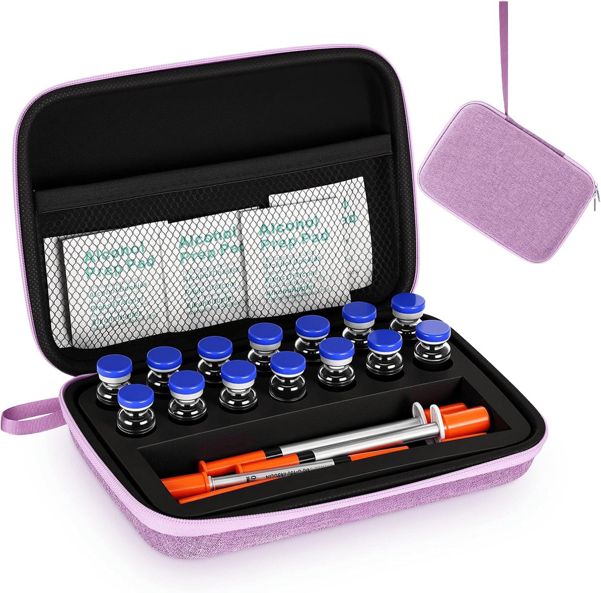 Rachymack Purple / Classic / 3Ml Peptide Case, Bac Water for Peptides, Glp1, Peptide Case for Fridge, 3Ml Vial Storage Cases, Insulin Vial Holder, Fridge Freezer Travel, Only Box(Purple,Classic,3Ml)