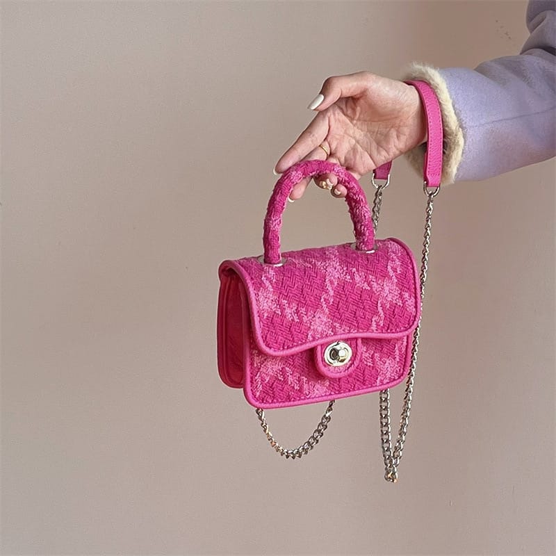 Rachymack Rose Pink Women Lock Shoulder Bags