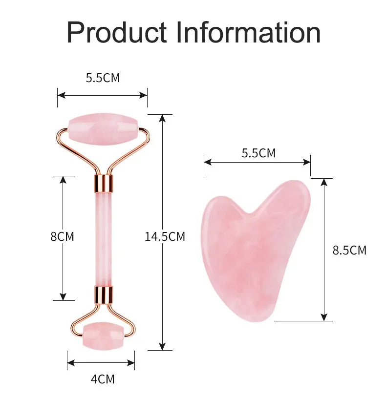 Rachymack Rose Quartz Face Roller & Gua Sha