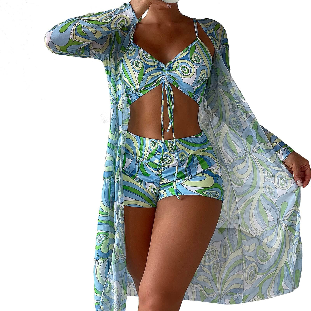 Rachymack Sexy Floral Printed Push Up Bikini Set