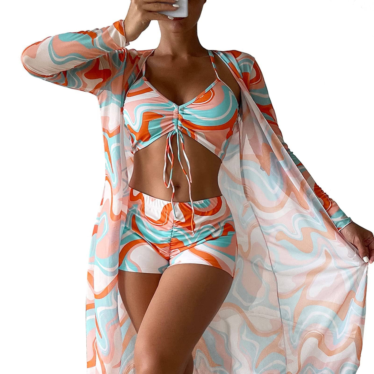 Rachymack Sexy Floral Printed Push Up Bikini Set