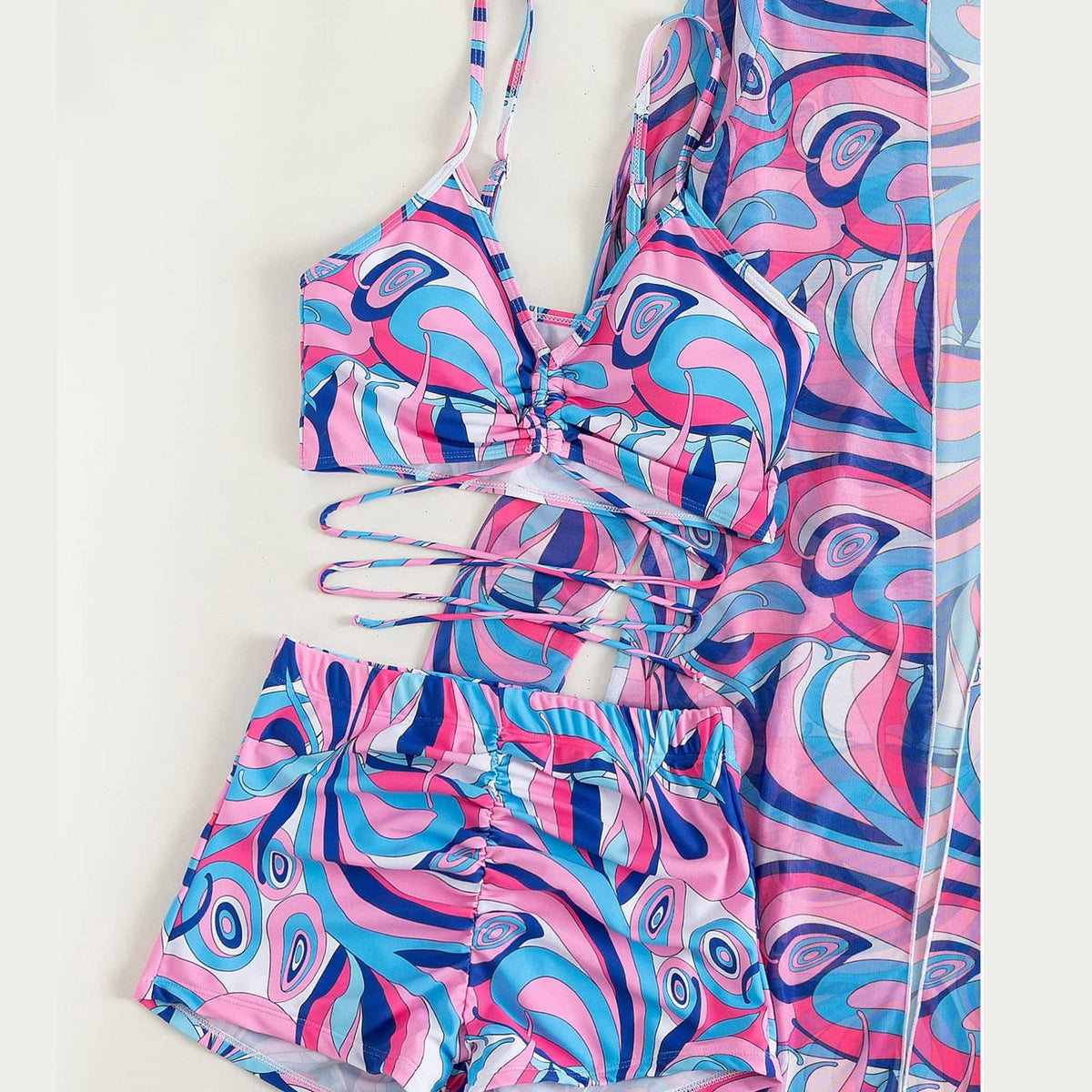 Rachymack Sexy Floral Printed Push Up Bikini Set