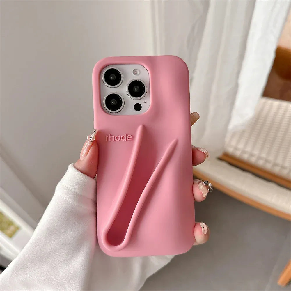 Rachymack Silicon / Ribbon / iPhone 15 Pro Lip Gloss Holder iPhone Case Cover