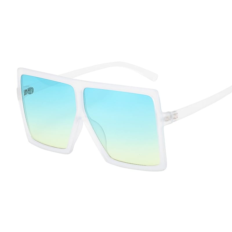 Rachymack Trans Blue Yellow Big Frame Sun Glasses Female Vintage Retro Unisex Oculos Feminino