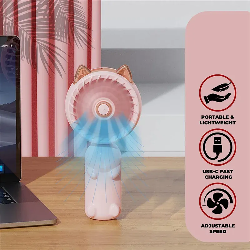 Rachymack Trending Portable Hand Held Fan with Cat Ears
