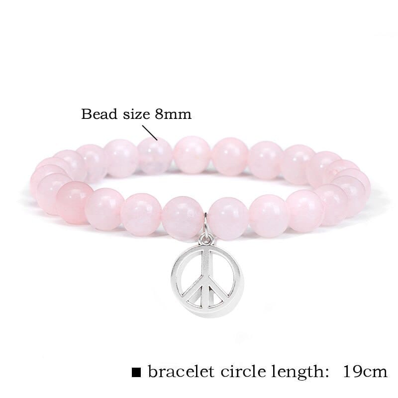 Rachymack Trendy Rose Quartzs Bracelet Pink Crystal Beads Bracelets