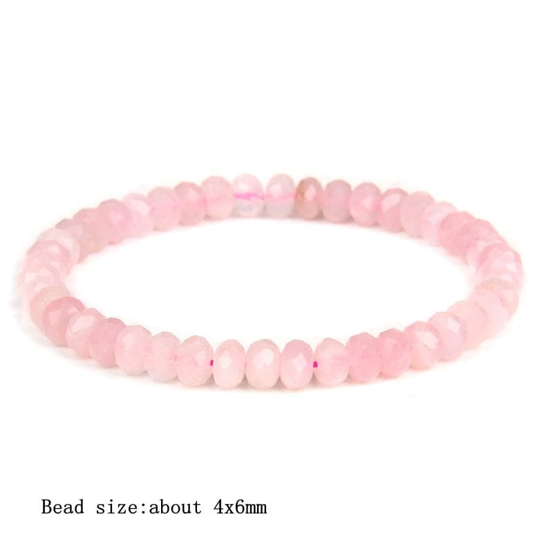 Rachymack Trendy Rose Quartzs Bracelet Pink Crystal Beads Bracelets