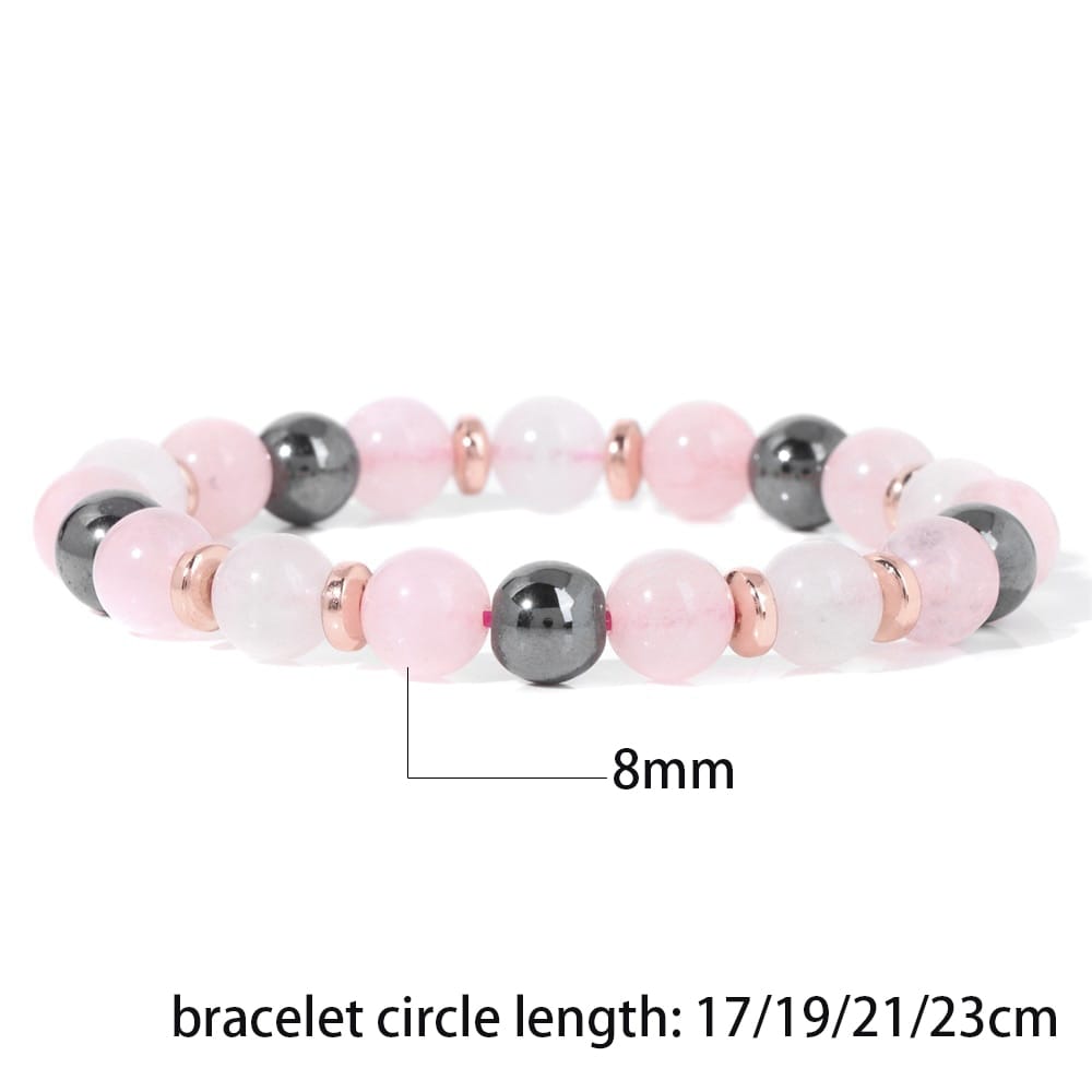 Rachymack Trendy Rose Quartzs Bracelet Pink Crystal Beads Bracelets