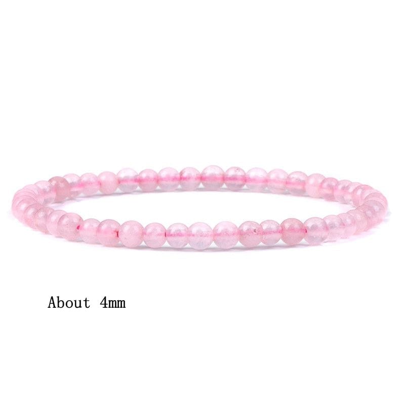Rachymack Trendy Rose Quartzs Bracelet Pink Crystal Beads Bracelets