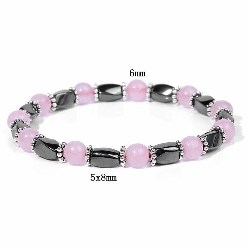 Rachymack Trendy Rose Quartzs Bracelet Pink Crystal Beads Bracelets