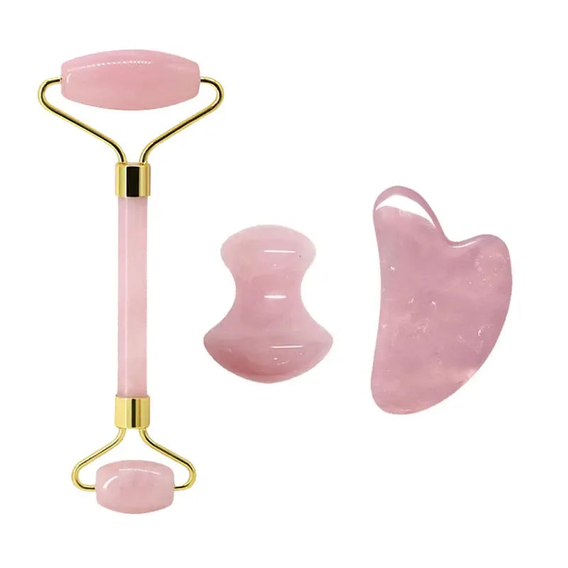 Rachymack Type 6 Rose Quartz Face Roller & Gua Sha