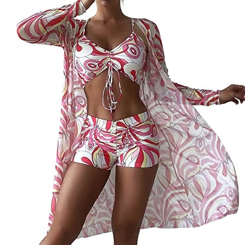 Rachymack Women Printed 3 Pieces High Waist Bikini