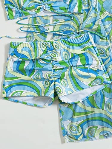 Rachymack Women Printed 3 Pieces High Waist Bikini