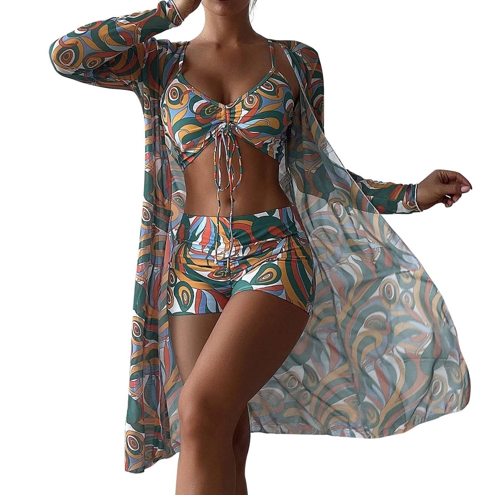 Rachymack Women Printed 3 Pieces High Waist Bikini