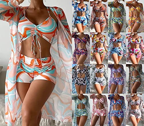 Rachymack Women Printed 3 Pieces High Waist Bikini
